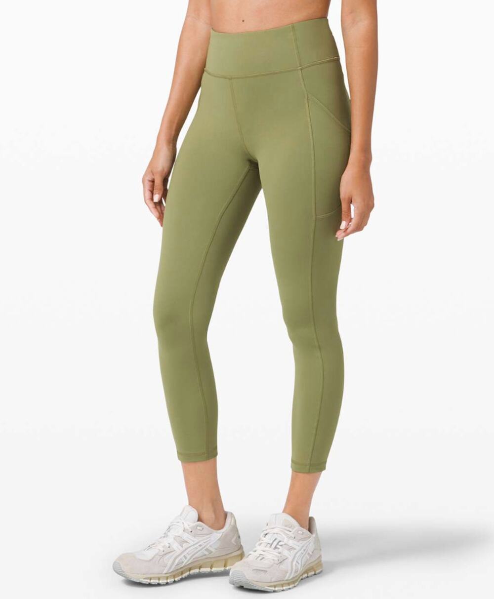 Lululemon Invigorate High-Rise Tight 25" Green Leggings Womens Size 6 w/ Pockets